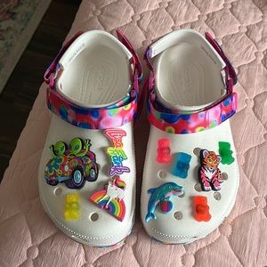 Lisa frank inspired crocs.
